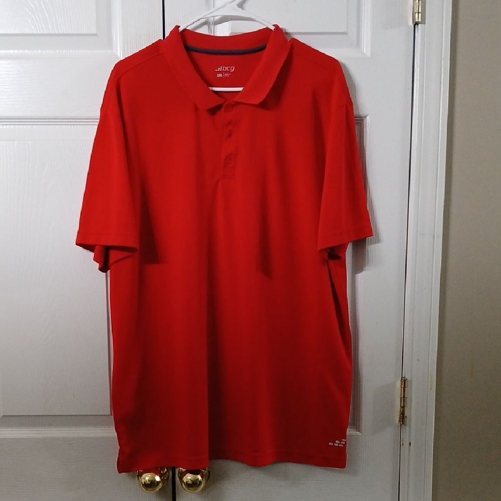 BCG red short sleeve polo casual shirt  Sz 2XL EUC